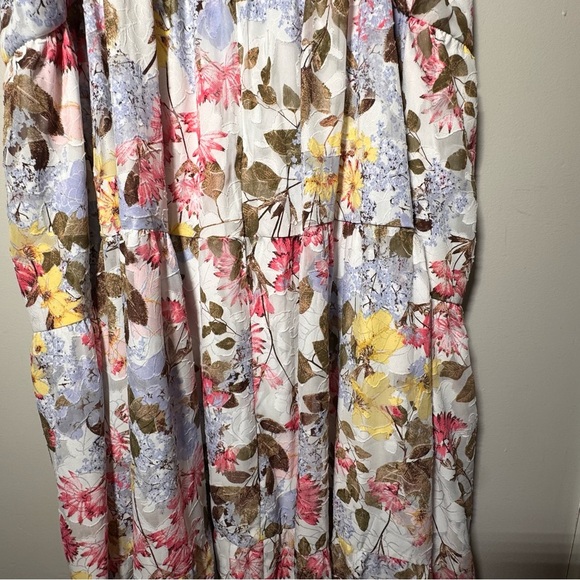 Lane Bryant Tie-Strap Tiered Floral Maxi Dress Pockets Size 22 Feminine - Picture 10 of 13